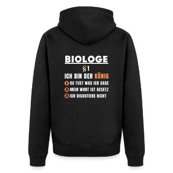 Cadeau de biologiste - je suis le roi - Veste à capuche bio Premium Unisexe - noir - Dos - Nico (187cm)