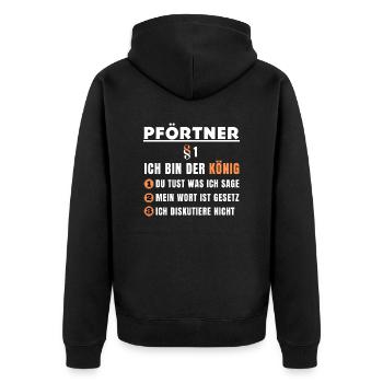 Gatekeeper Gift - I Am The King - Unisex Premium Organic Zip Hoodie - black - Back - Nico (187cm)