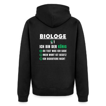 Cadeau de biologiste - je suis le roi - Veste à capuche bio Premium Unisexe - noir - Dos - Nico (187cm)