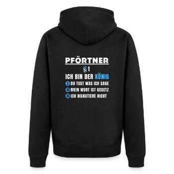 Gatekeeper Gift - I Am The King - Unisex Premium Organic Zip Hoodie - black - Back - Nico (187cm)