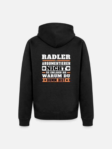 Radler argumentieren nicht - Unisex Premium Bio Zip Hoodie - Schwarz