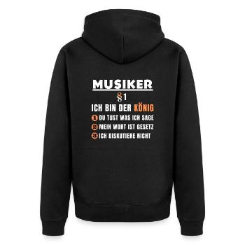 Cadeau de musicien - je suis le roi - Veste à capuche bio Premium Unisexe - noir - Dos - Nico (187cm)