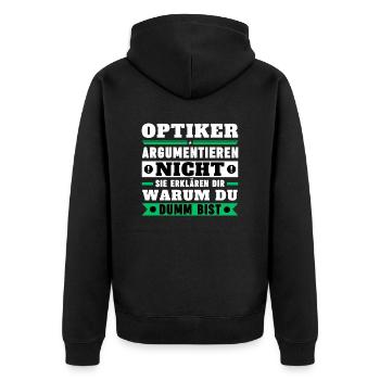 Les optométristes ne discutent pas - Veste à capuche bio Premium Unisexe - noir - Dos - Nico (187cm)