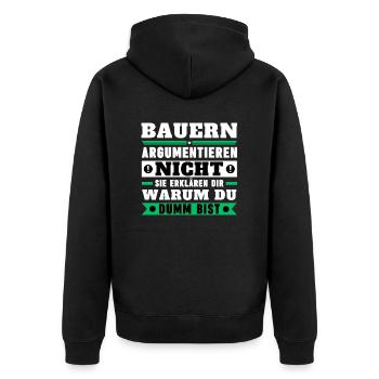 Les agriculteurs ne discutent pas - Veste à capuche bio Premium Unisexe - noir - Dos - Nico (187cm)