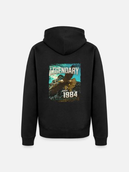 Legendary since 1984 - Unisex Premium Organic Zip Hoodie - black