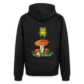 le cueilleur de champignons frosch ramasse les champignons au moment des champignons - Veste à capuche bio Premium Unisexe - noir - Dos - Nico (187cm)