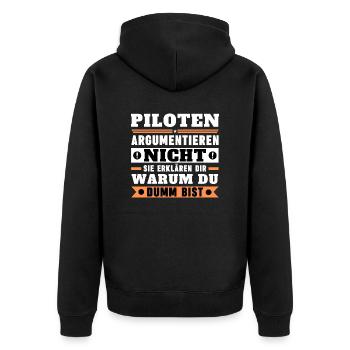Les pilotes ne se disputent pas - Veste à capuche bio Premium Unisexe - noir - Dos - Nico (187cm)