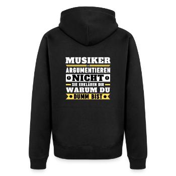 Les musiciens ne se disputent pas - Veste à capuche bio Premium Unisexe - noir - Dos - Nico (187cm)