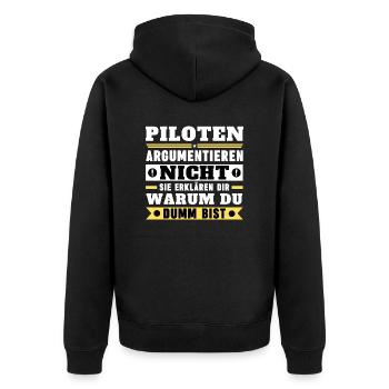 Les pilotes ne se disputent pas - Veste à capuche bio Premium Unisexe - noir - Dos - Nico (187cm)