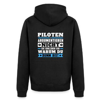 Les pilotes ne se disputent pas - Veste à capuche bio Premium Unisexe - noir - Dos - Nico (187cm)