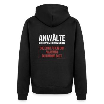 Les avocats ne discutent pas - Veste à capuche bio Premium Unisexe - noir - Dos - Nico (187cm)