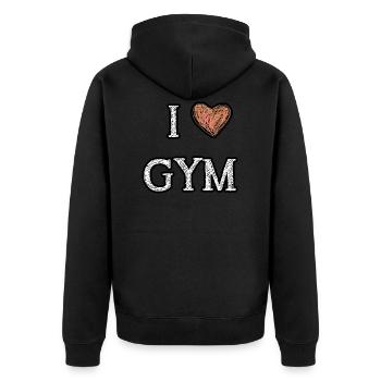 Gym - Veste à capuche bio Premium Unisexe - noir - Dos - Nico (187cm)