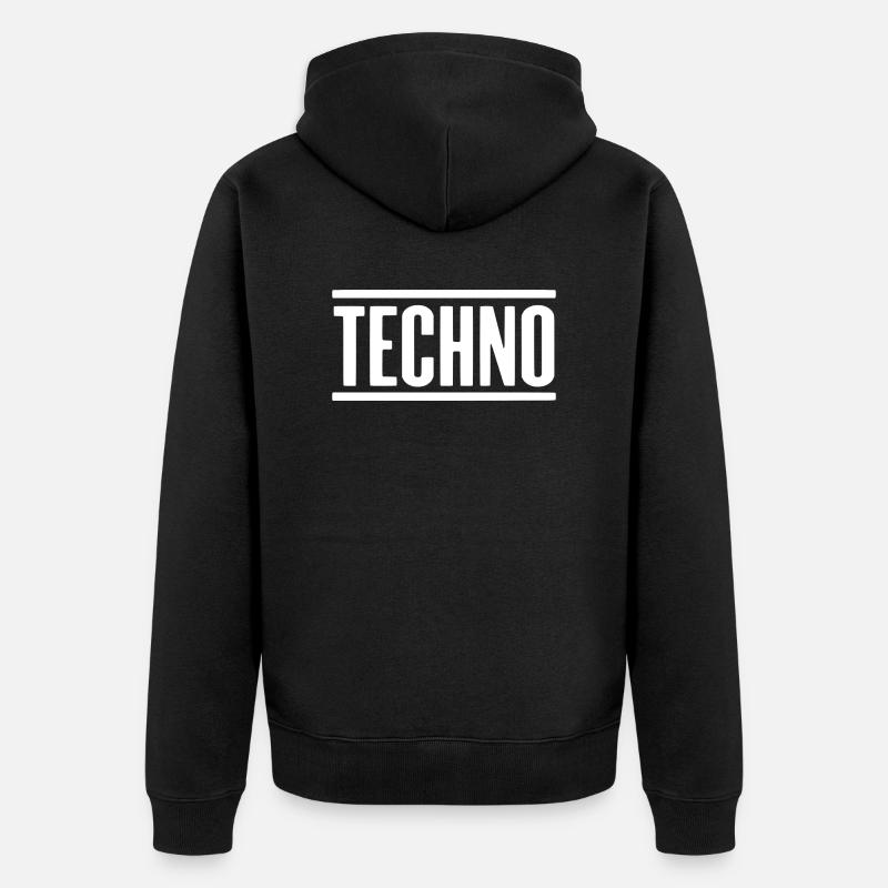 TECHNO - Veste à capuche bio Premium Unisexe - noir
