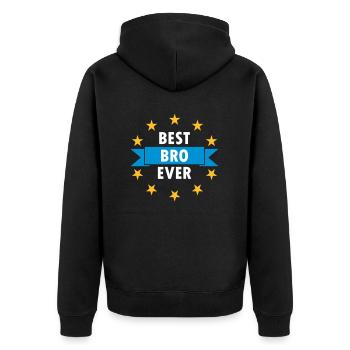 Meilleur bro de tous les temps (bannières, étoiles) - Veste à capuche bio Premium Unisexe - noir - Dos - Nico (187cm)