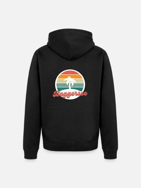 Baggersee Insel - Unisex Premium Bio Zip Hoodie - Schwarz