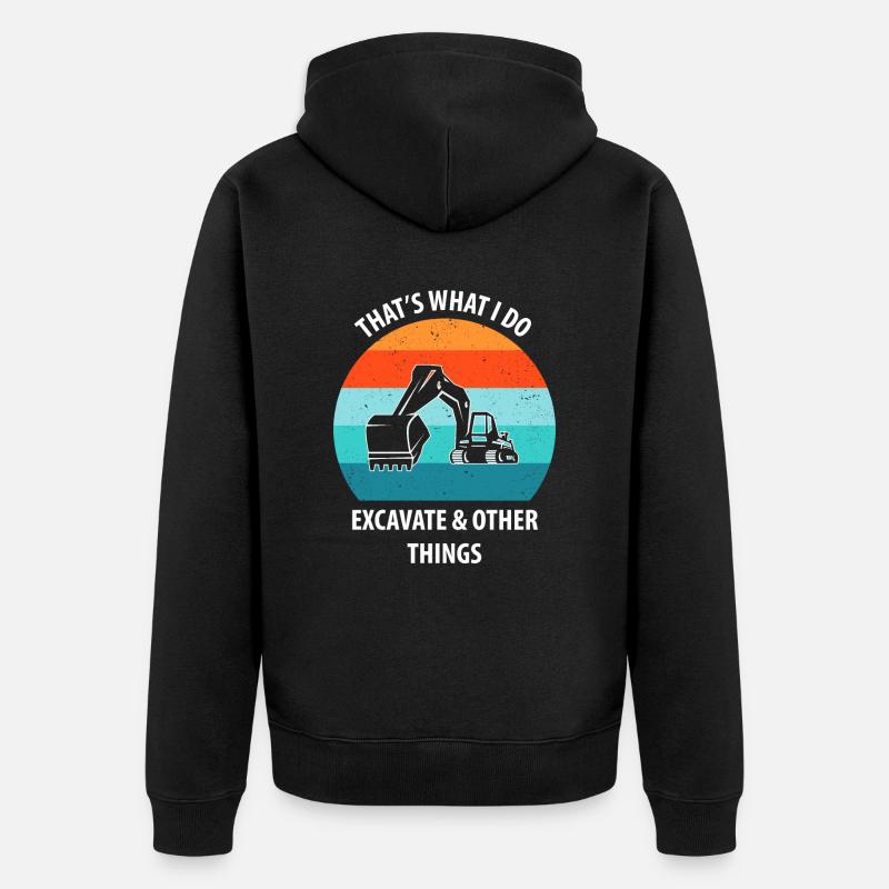 Bagger Baggerfahrer Baggerwagen - Unisex Premium Bio Zip Hoodie - Schwarz