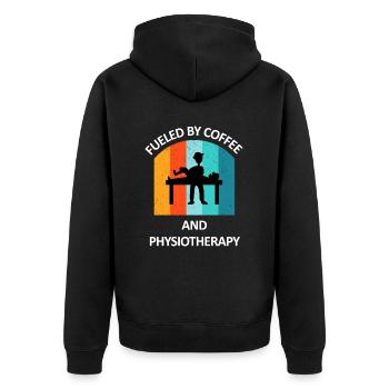Physical Therapist Humorous Gift Saying Funny - Unisex Premium Organic Zip Hoodie - black - Back - Nico (187cm)