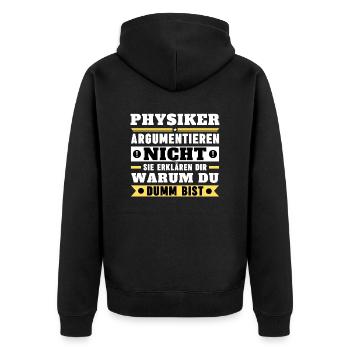 Les physiciens ne discutent pas - Veste à capuche bio Premium Unisexe - noir - Dos - Nico (187cm)