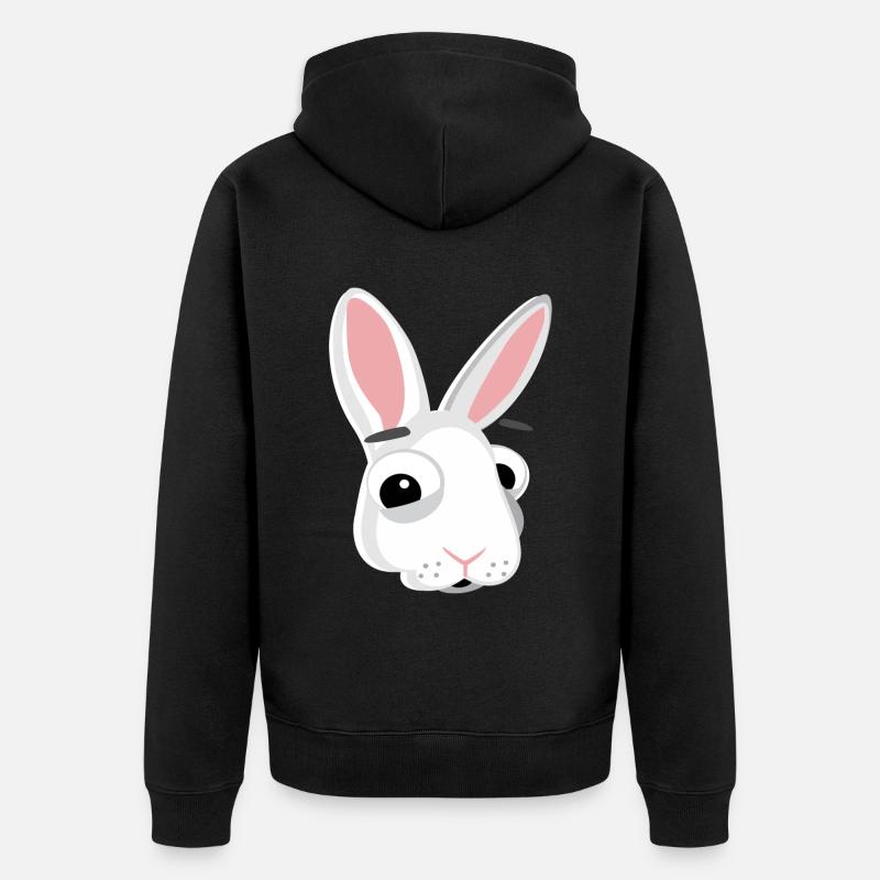 Tête de lapin lapin drôle - Veste à capuche bio Premium Unisexe - noir