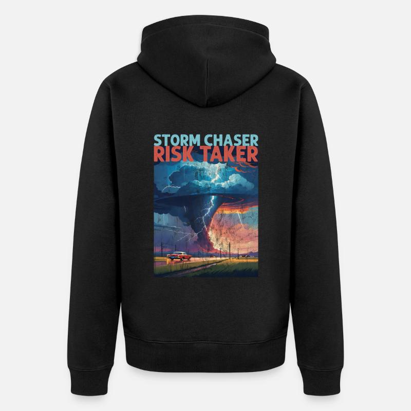 T-Shirt CHASSEUR DE TEMPÊTE - Veste à capuche bio Premium Unisexe - noir
