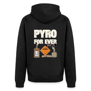 Pyro For Ever F4 - Veste à capuche bio Premium Unisexe - noir - Dos - Nico (187cm)
