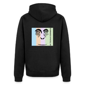 Chimpanzee in Pastel - The intelligent primate - Unisex Premium Organic Zip Hoodie - black - Back - Nico (187cm)