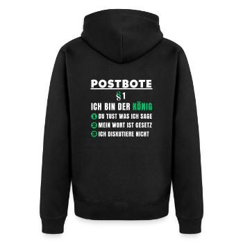Cadeau du facteur - Je suis le roi - Veste à capuche bio Premium Unisexe - noir - Dos - Nico (187cm)