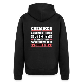 Les chimistes ne discutent pas - Veste à capuche bio Premium Unisexe - noir - Dos - Nico (187cm)