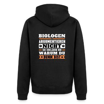 Les biologistes ne discutent pas - Veste à capuche bio Premium Unisexe - noir - Dos - Nico (187cm)