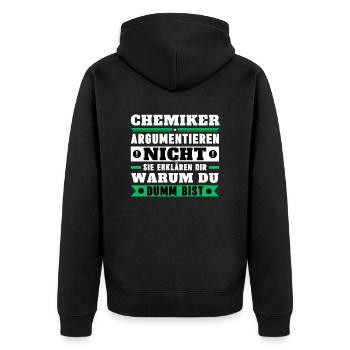 Les chimistes ne discutent pas - Veste à capuche bio Premium Unisexe - noir - Dos - Nico (187cm)