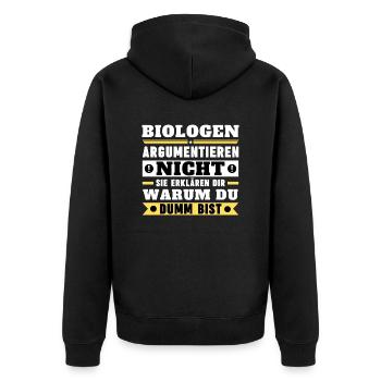 Les biologistes ne discutent pas - Veste à capuche bio Premium Unisexe - noir - Dos - Nico (187cm)