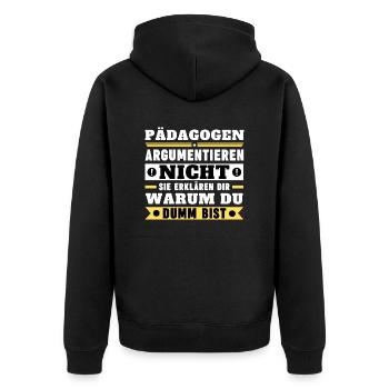 Les éducateurs ne discutent pas - Veste à capuche bio Premium Unisexe - noir - Dos - Nico (187cm)