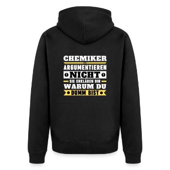 Les chimistes ne discutent pas - Veste à capuche bio Premium Unisexe - noir - Dos - Nico (187cm)