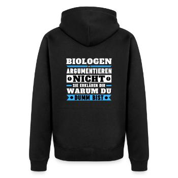 Les biologistes ne discutent pas - Veste à capuche bio Premium Unisexe - noir - Dos - Nico (187cm)