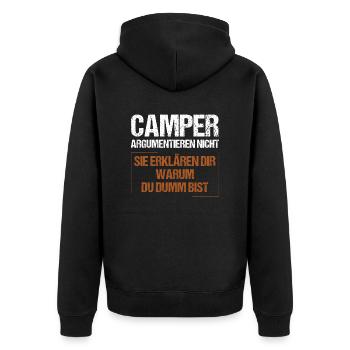 Les campeurs ne se disputent pas - Veste à capuche bio Premium Unisexe - noir - Dos - Nico (187cm)
