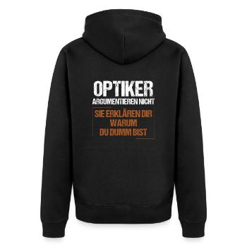 Les optométristes ne discutent pas - Veste à capuche bio Premium Unisexe - noir - Dos - Nico (187cm)