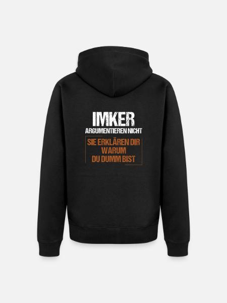 Beekeepers don't argue - Unisex Premium Organic Zip Hoodie - black