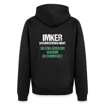 Beekeepers don't argue - Unisex Premium Organic Zip Hoodie - black - Back - Nico (187cm)