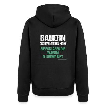 Les agriculteurs ne discutent pas - Veste à capuche bio Premium Unisexe - noir - Dos - Nico (187cm)