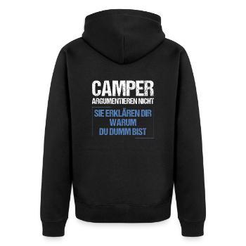 Les campeurs ne se disputent pas - Veste à capuche bio Premium Unisexe - noir - Dos - Nico (187cm)