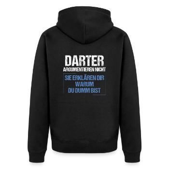 Les dards ne se disputent pas - Veste à capuche bio Premium Unisexe - noir - Dos - Nico (187cm)