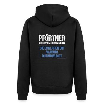 Gatekeepers don't argue - Unisex Premium Organic Zip Hoodie - black - Back - Nico (187cm)