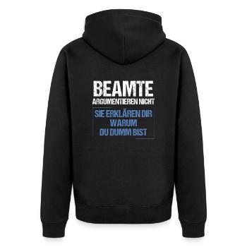 Les responsables ne discutent pas - Veste à capuche bio Premium Unisexe - noir - Dos - Nico (187cm)