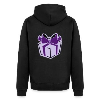 Geschenk 3 - Unisex Premium Bio Zip Hoodie - Schwarz - Hinten - Nico (187cm)