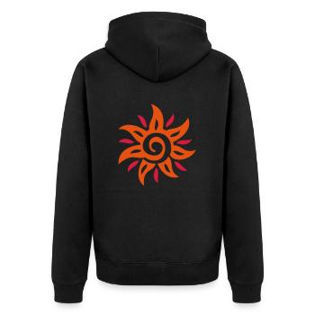 SUNshine - Unisex Premium Bio Zip Hoodie - Schwarz - Hinten - Nico (187cm)