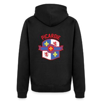 Picardie Blason - Veste à capuche bio Premium Unisexe - noir - Dos - Nico (187cm)