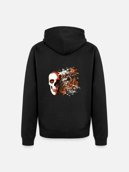 skull explosion - Veste à capuche bio Premium Unisexe - noir