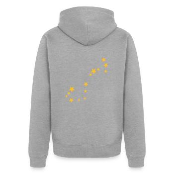 Skorpion Sternbild - Unisex Premium Bio Zip Hoodie - Grau meliert - Hinten - Nico (187cm)
