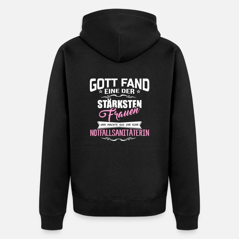 NOTFALLSANITÄTERIN - Unisex Premium Bio Zip Hoodie - Schwarz
