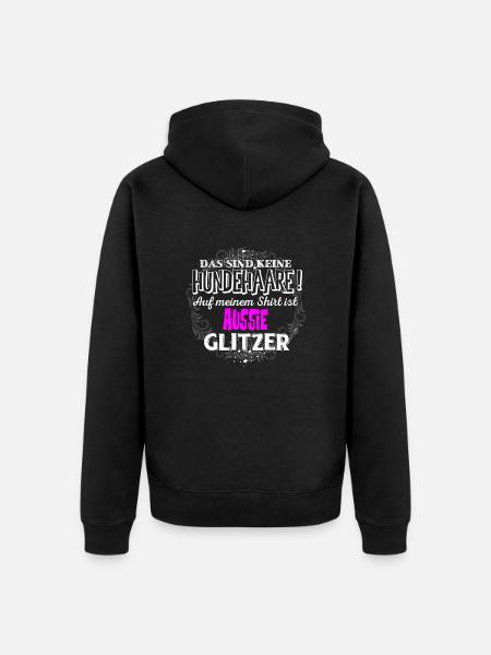AUSSIE - Glitzer - Unisex Premium Bio Zip Hoodie - Schwarz
